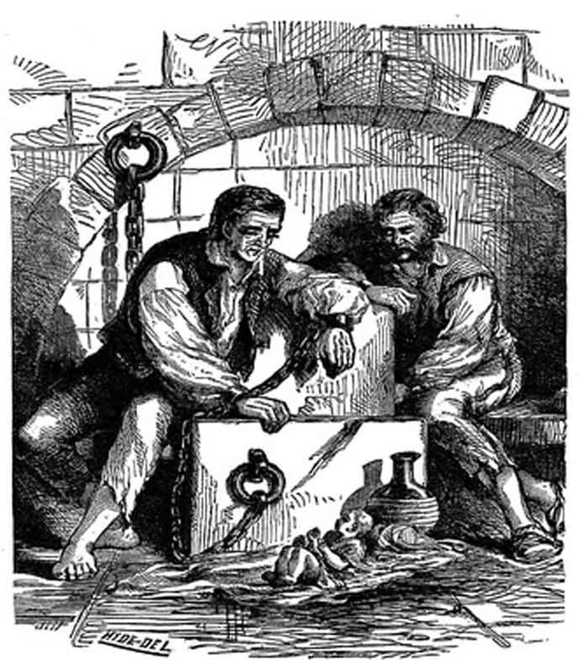 Engraving of Adoniram Judson in prison at Oung-pen-la, Burma